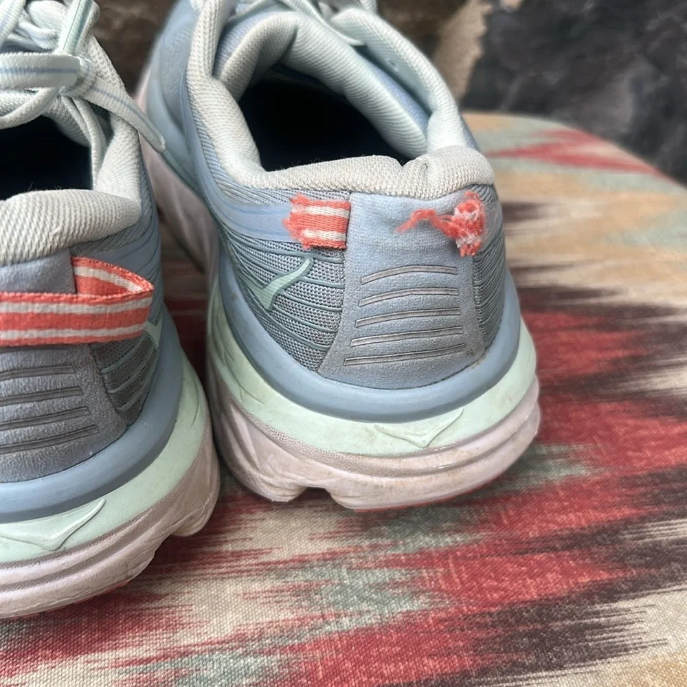 Hoka Women's Bondi 7 Running Sneaker in Blue Fog Blue Glass Size 8.5 Wide - Picture 6 of 8